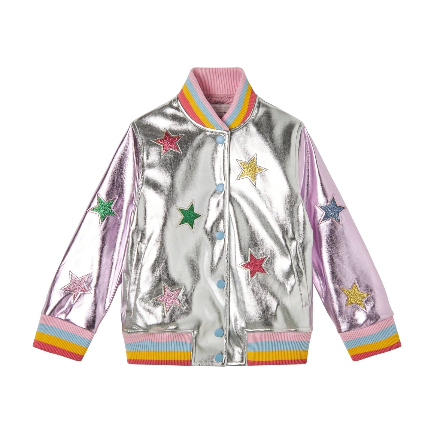女童银色星星夹克