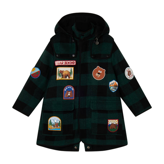儿童绿色格子外套