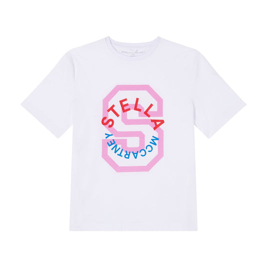 女童白色Logo棉T恤