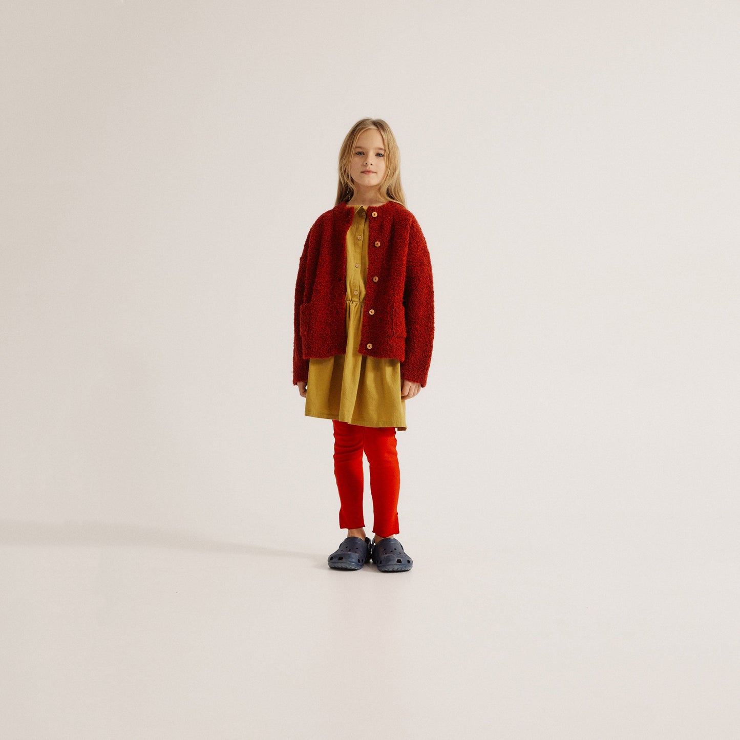 儿童红色针织开衫