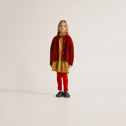 儿童红色针织开衫