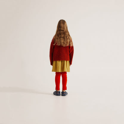 儿童红色针织开衫