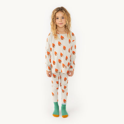 儿童灰色印花棉打底裤