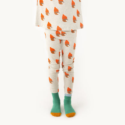 儿童灰色印花棉打底裤