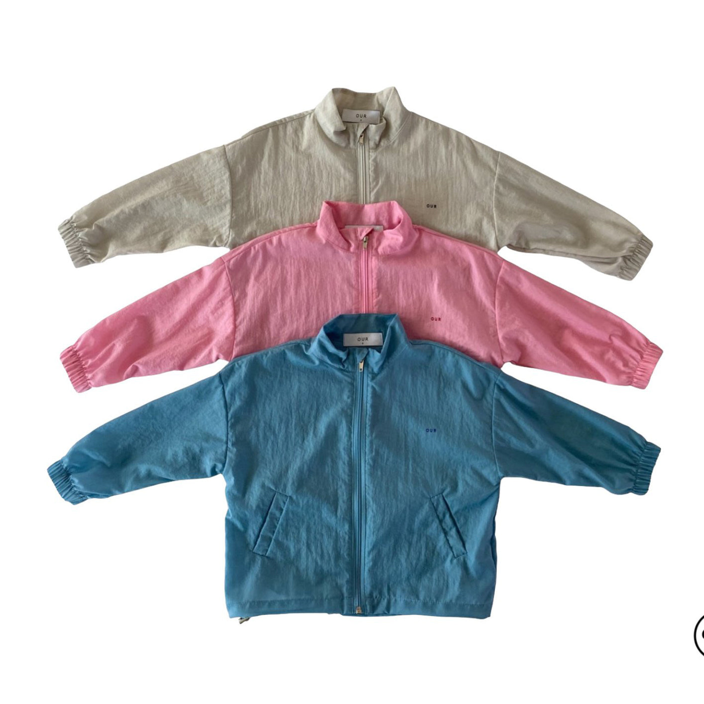 儿童粉色拉链夹克