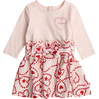 女婴淡玫瑰粉连衣裙