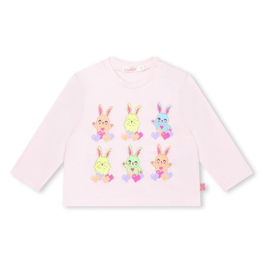 女婴浅粉色印花T恤