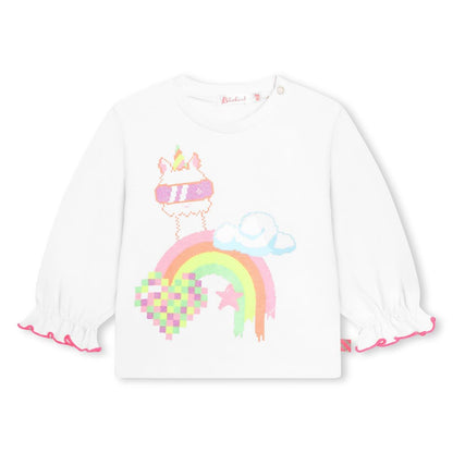 女婴白色印花T恤