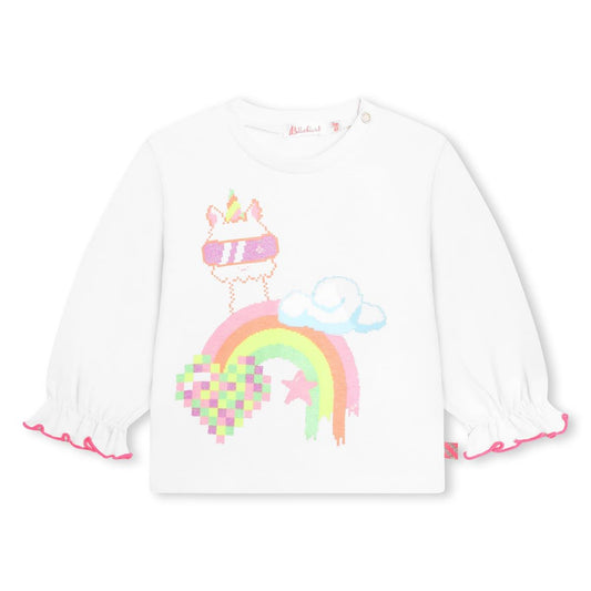 女婴白色印花T恤