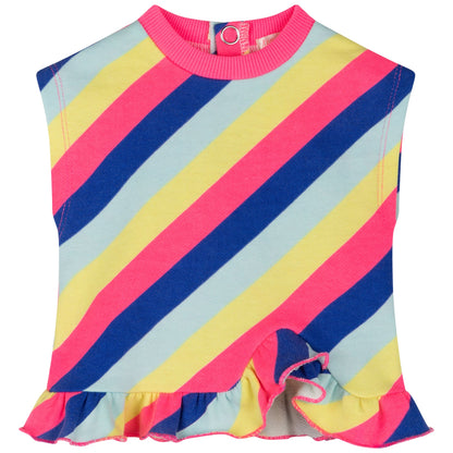 女婴彩色条纹棉套装