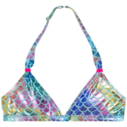 女童蓝色渐变分体泳装