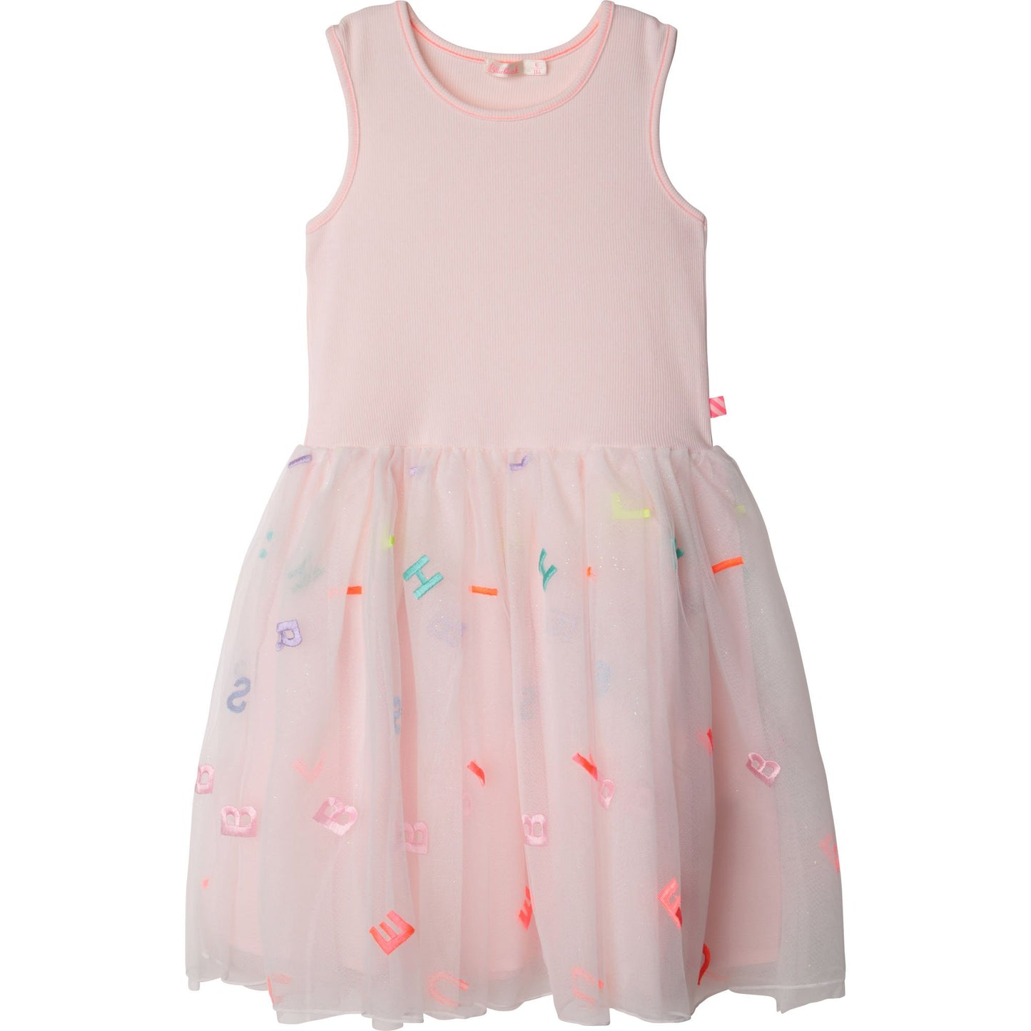 Girls Pink Embroidered Tulle Dress