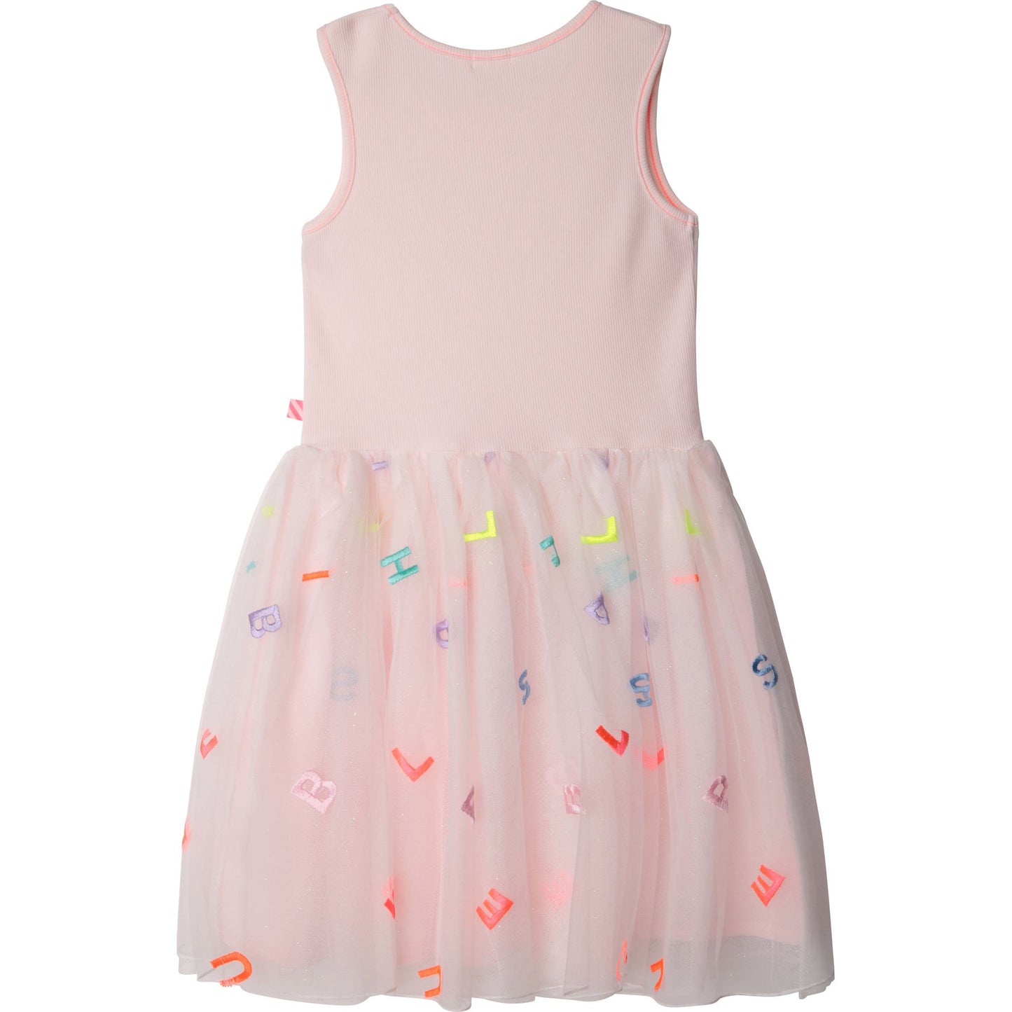 Girls Pink Embroidered Tulle Dress