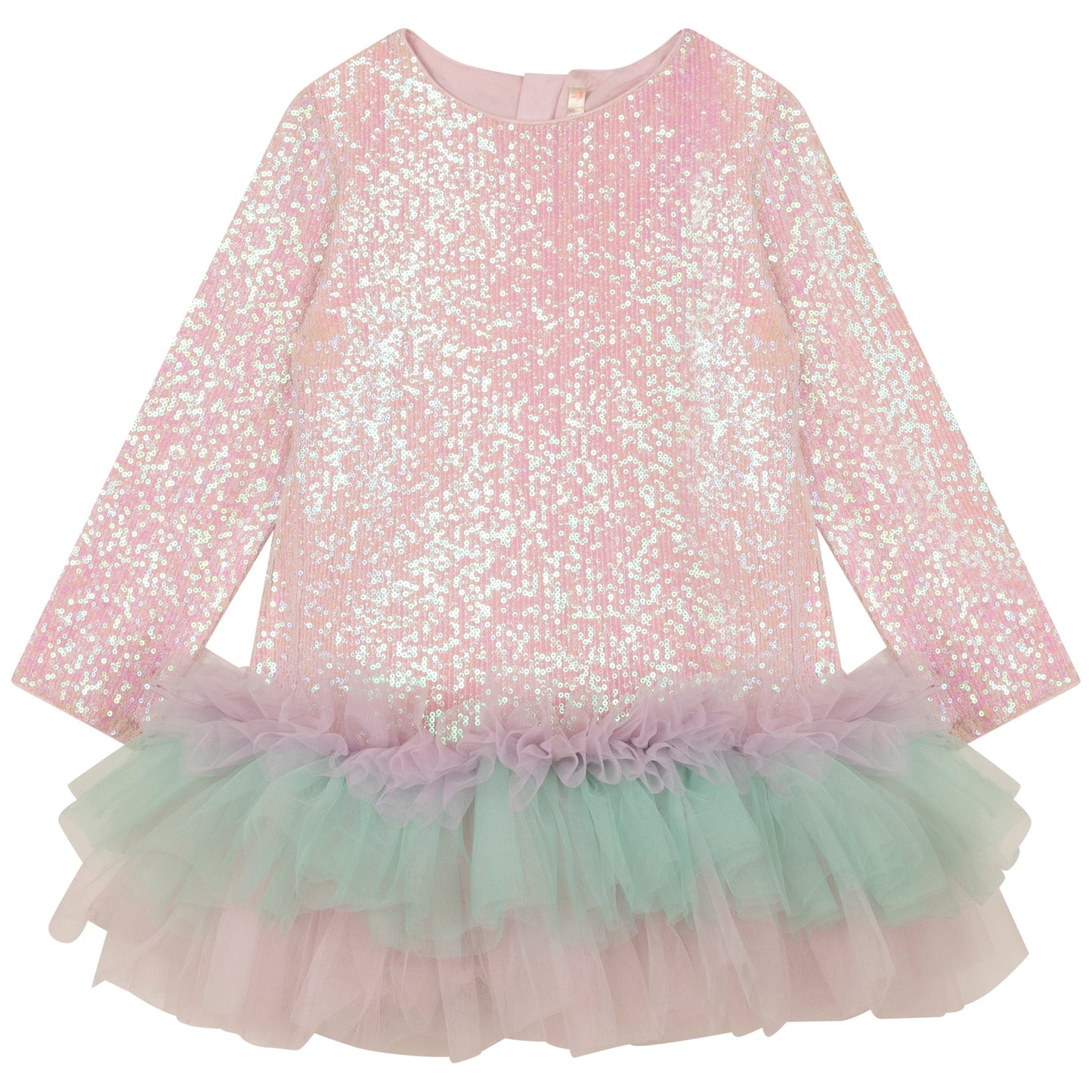 女童粉色闪光连衣裙