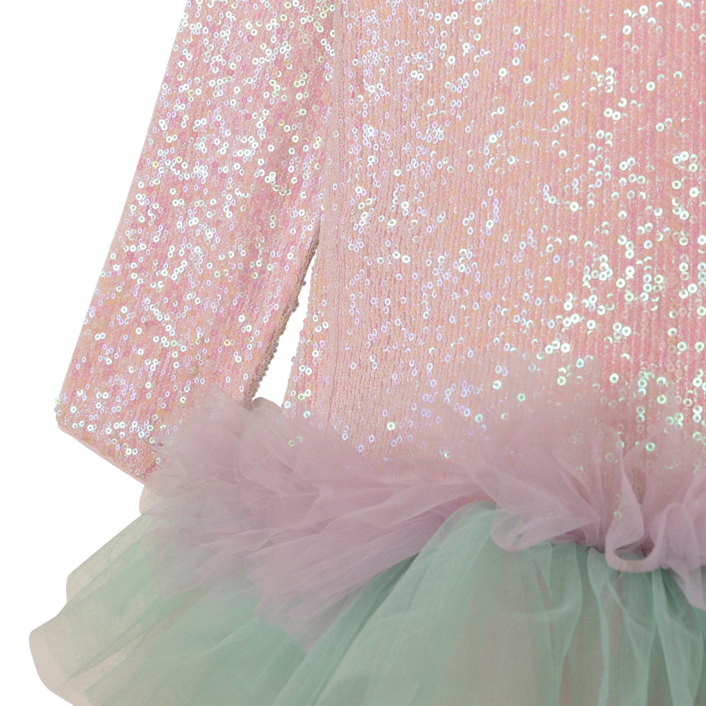 女童粉色闪光连衣裙