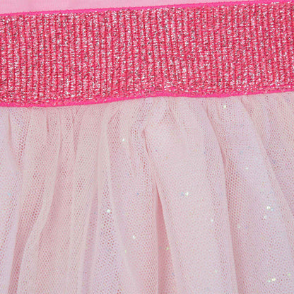 女童粉色闪光连衣裙