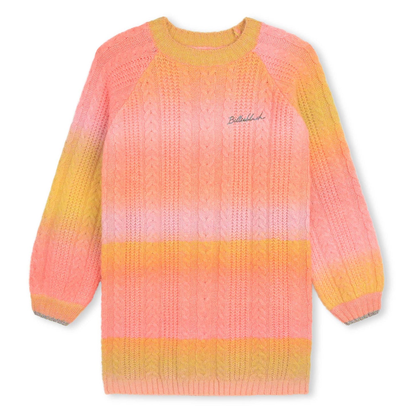 女童粉色针织连衣裙