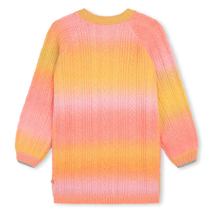 女童粉色针织连衣裙