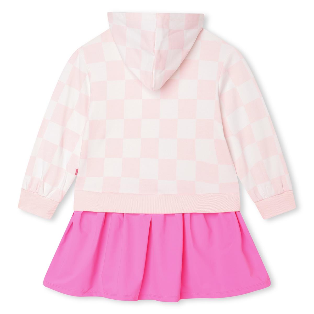 女童粉色格子连衣裙