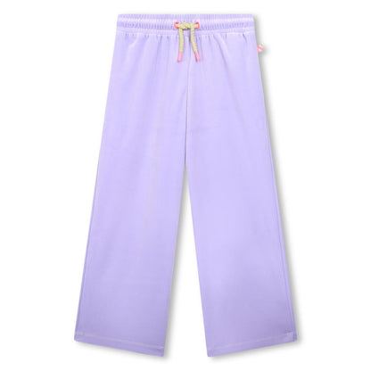 女童紫色丝绒长裤