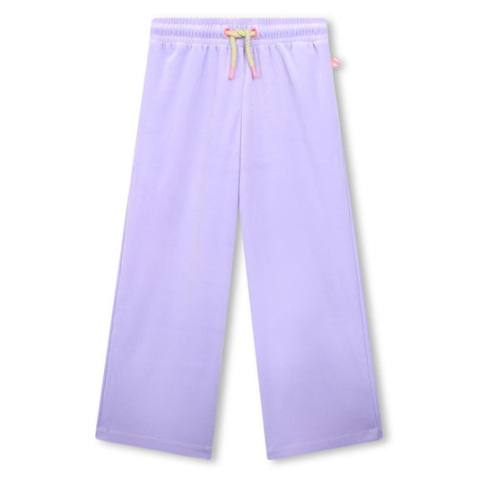女童紫色丝绒长裤