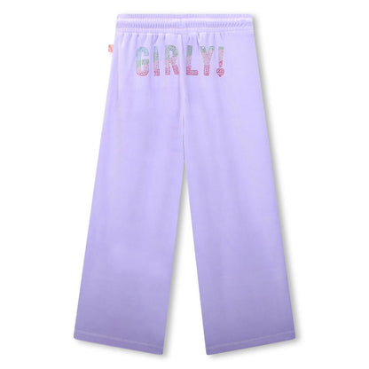 女童紫色丝绒长裤