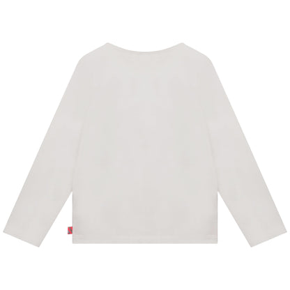 女童白色亮片棉T恤