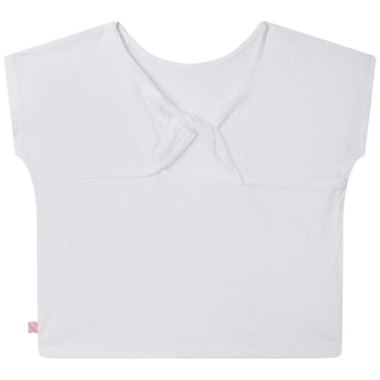 女童白色蝴蝶T恤