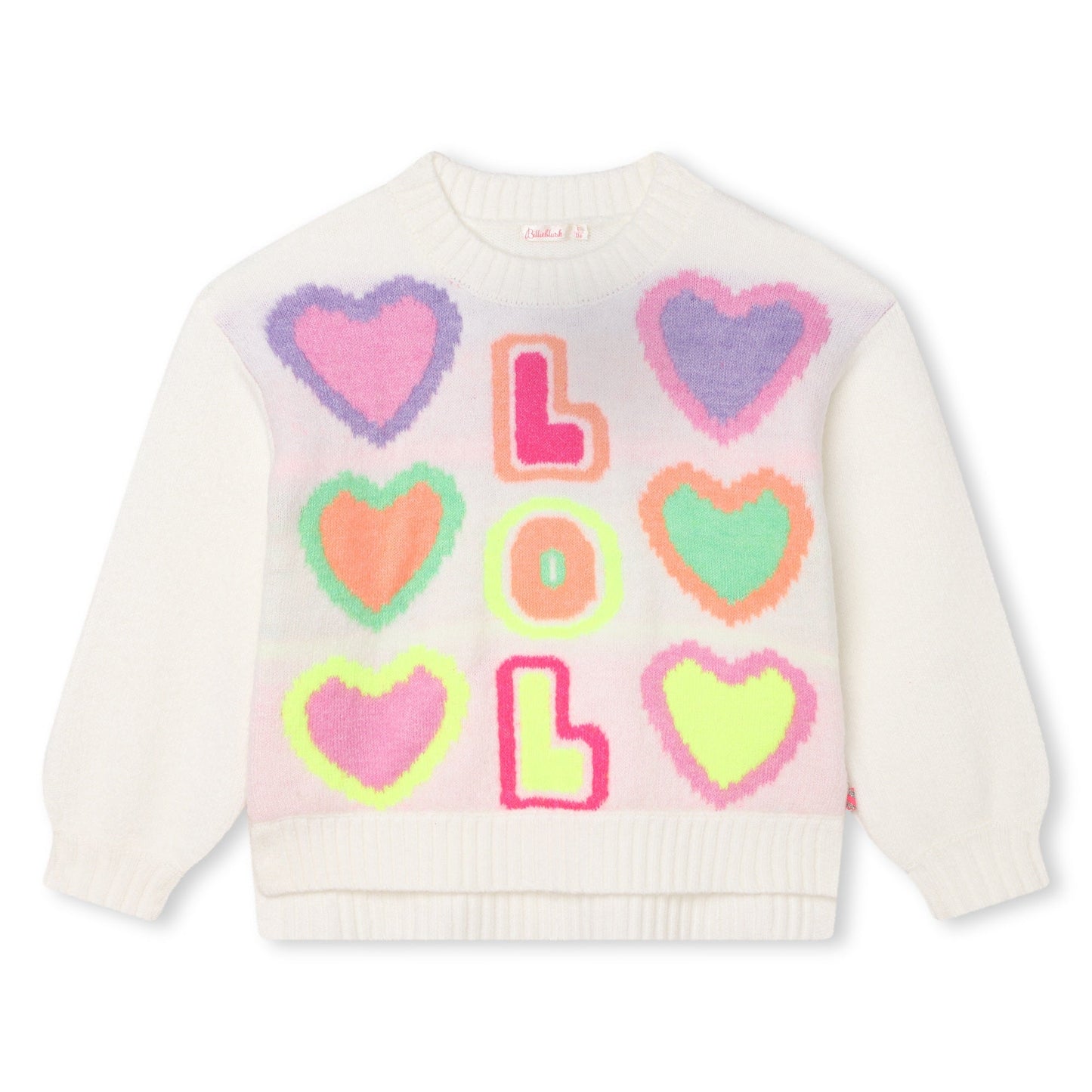 女童白色心形毛衣
