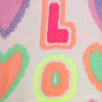 女童白色心形毛衣