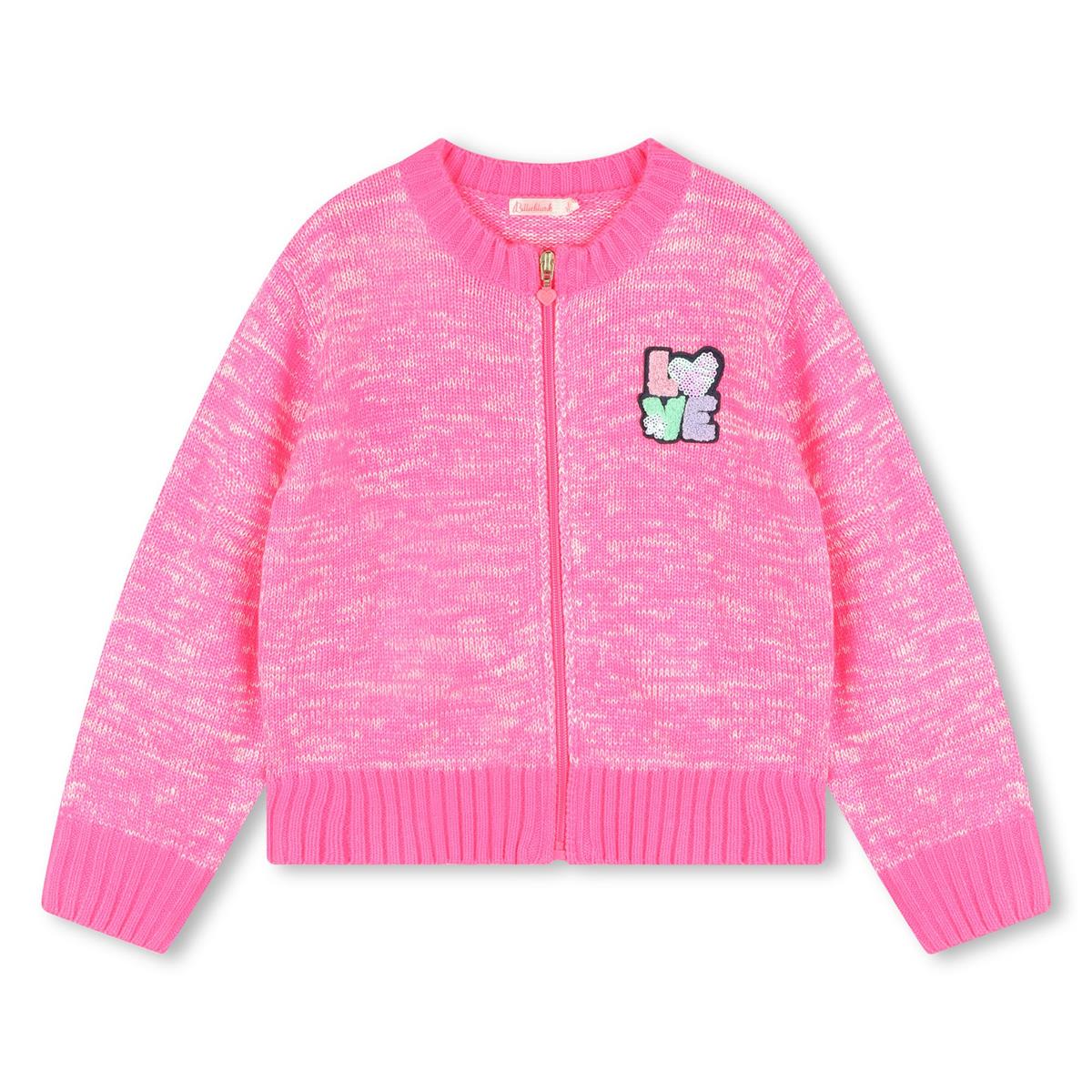 女童粉色拉链开衫