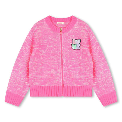 女童粉色拉链开衫