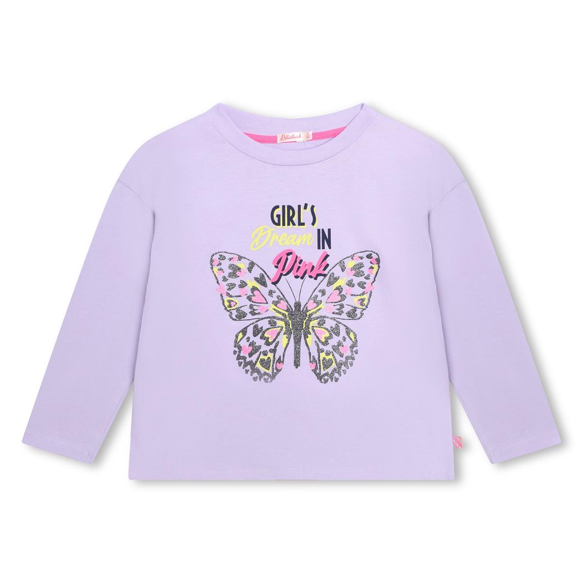 女童紫色印花T恤