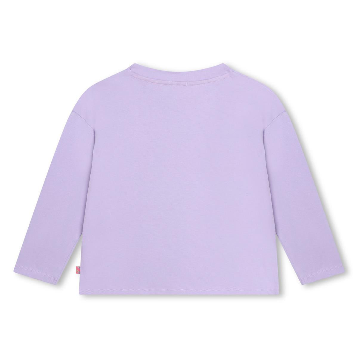 女童紫色印花T恤