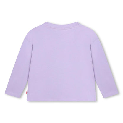 女童紫色印花T恤