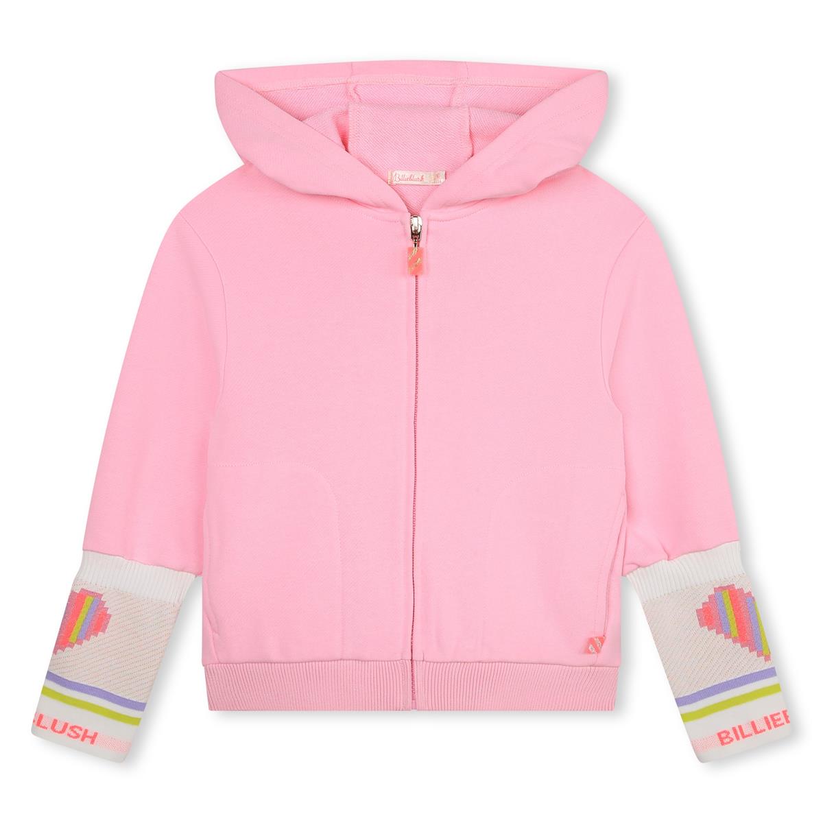 女童粉色拉链上衣