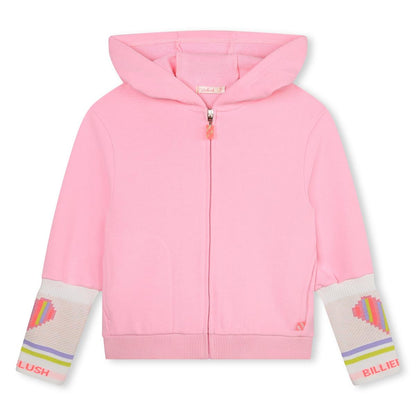 女童粉色拉链上衣
