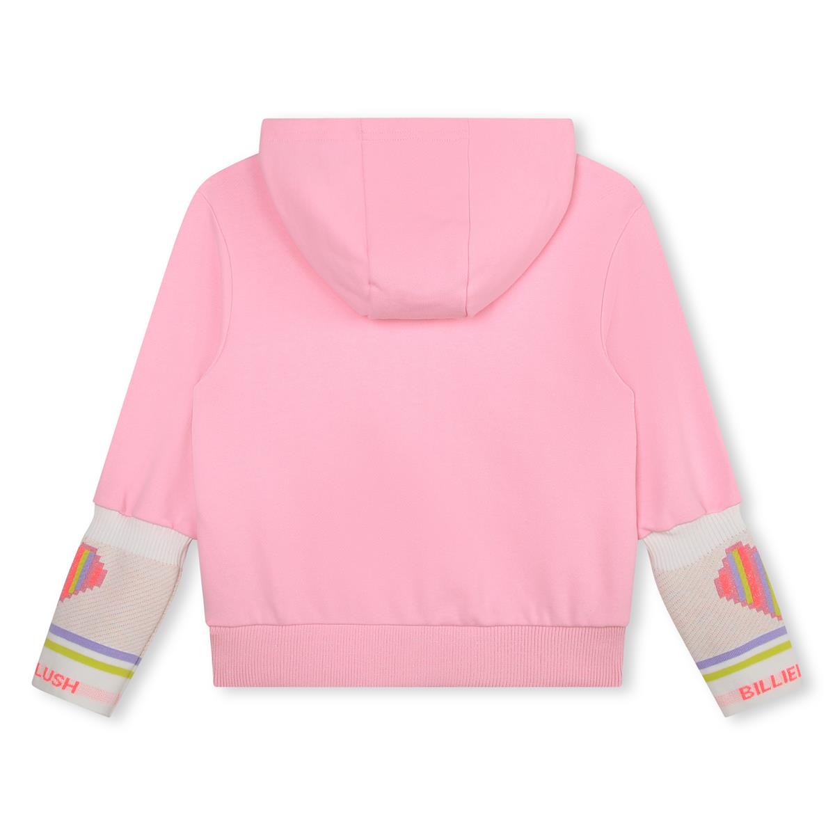 女童粉色拉链上衣