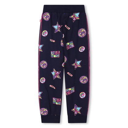 女童蓝色印花棉套装