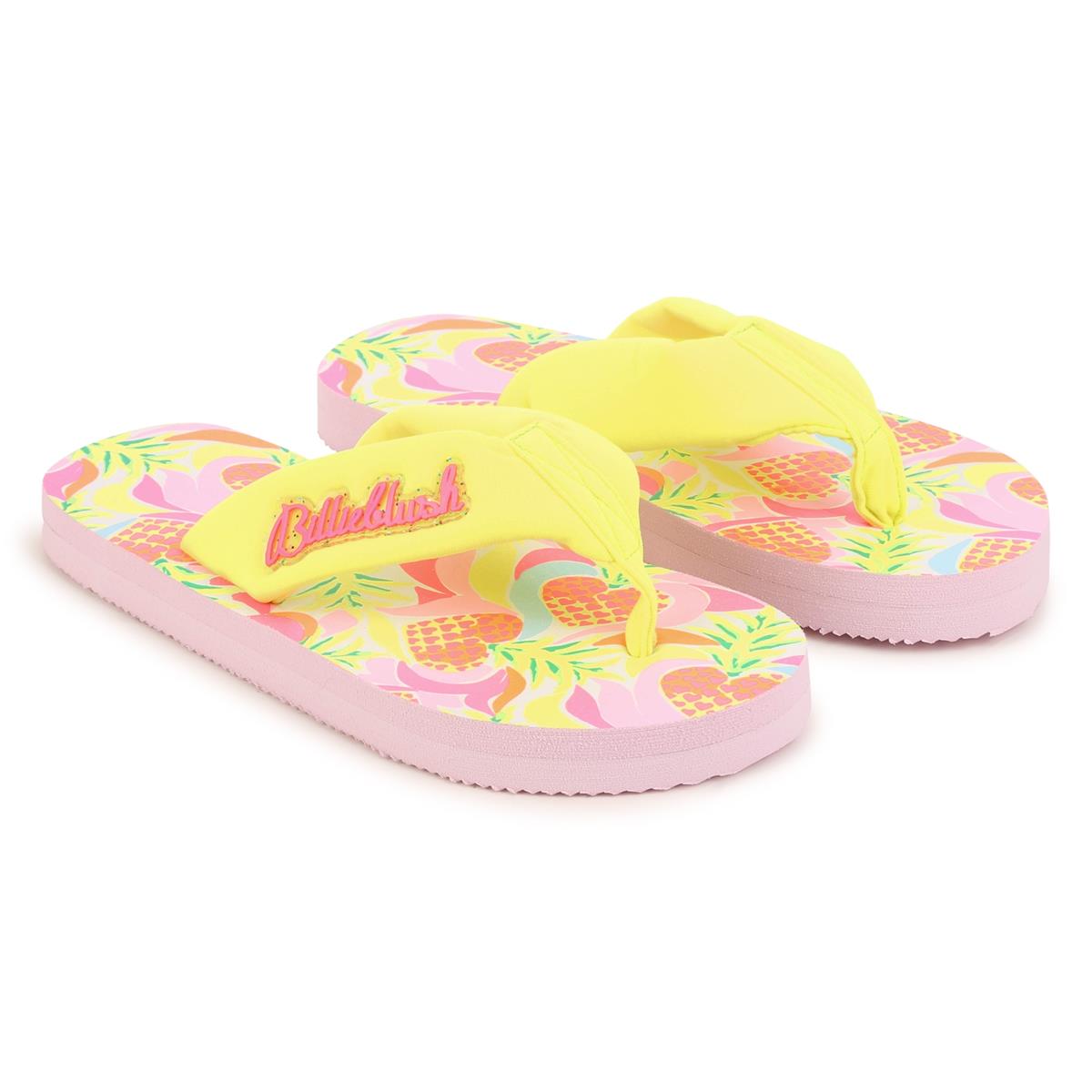 女童黄色Logo凉鞋