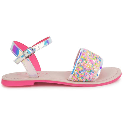 女童彩色亮片凉鞋