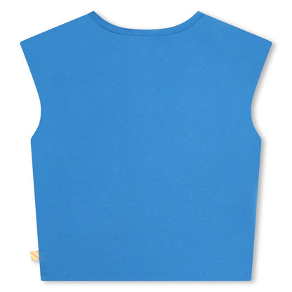 Girls Blue Cotton T-Shirt
