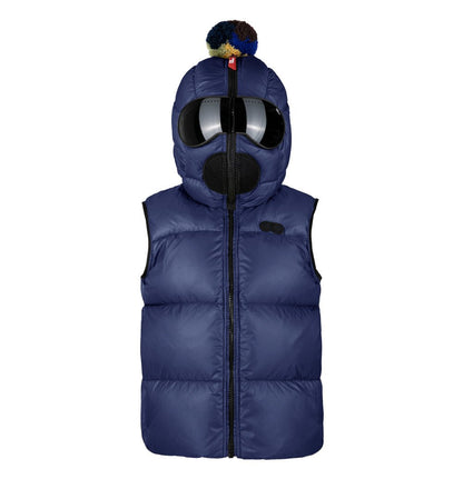 儿童海蓝色羽绒背心