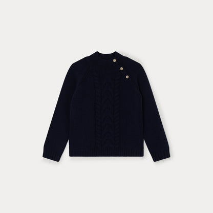 男童藏青色羊绒毛衣