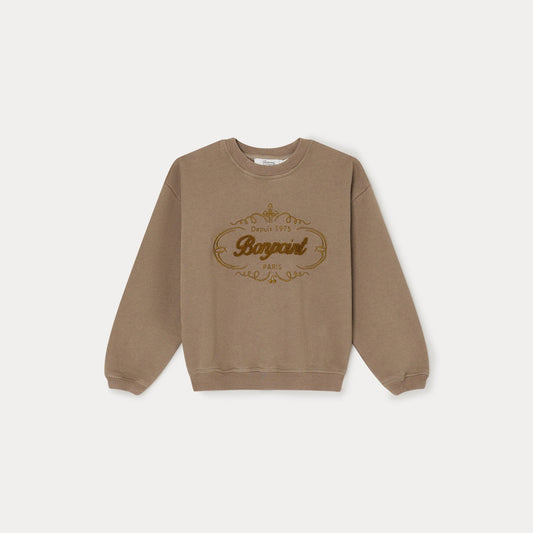 男童驼色Logo棉卫衣