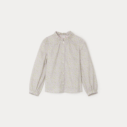 女童粉色碎花棉衬衫