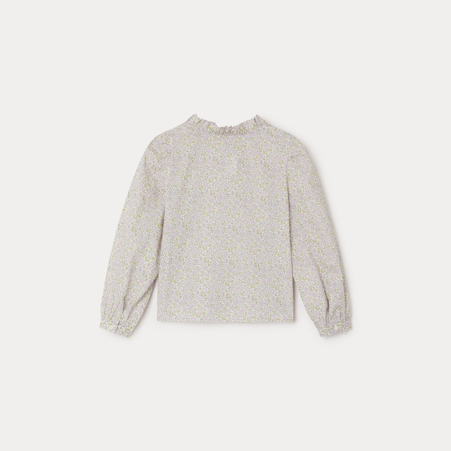 女童粉色碎花棉衬衫