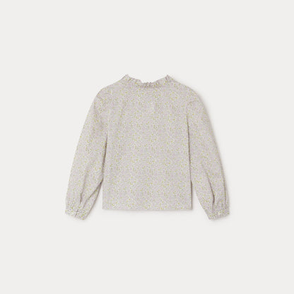 女童粉色碎花棉衬衫