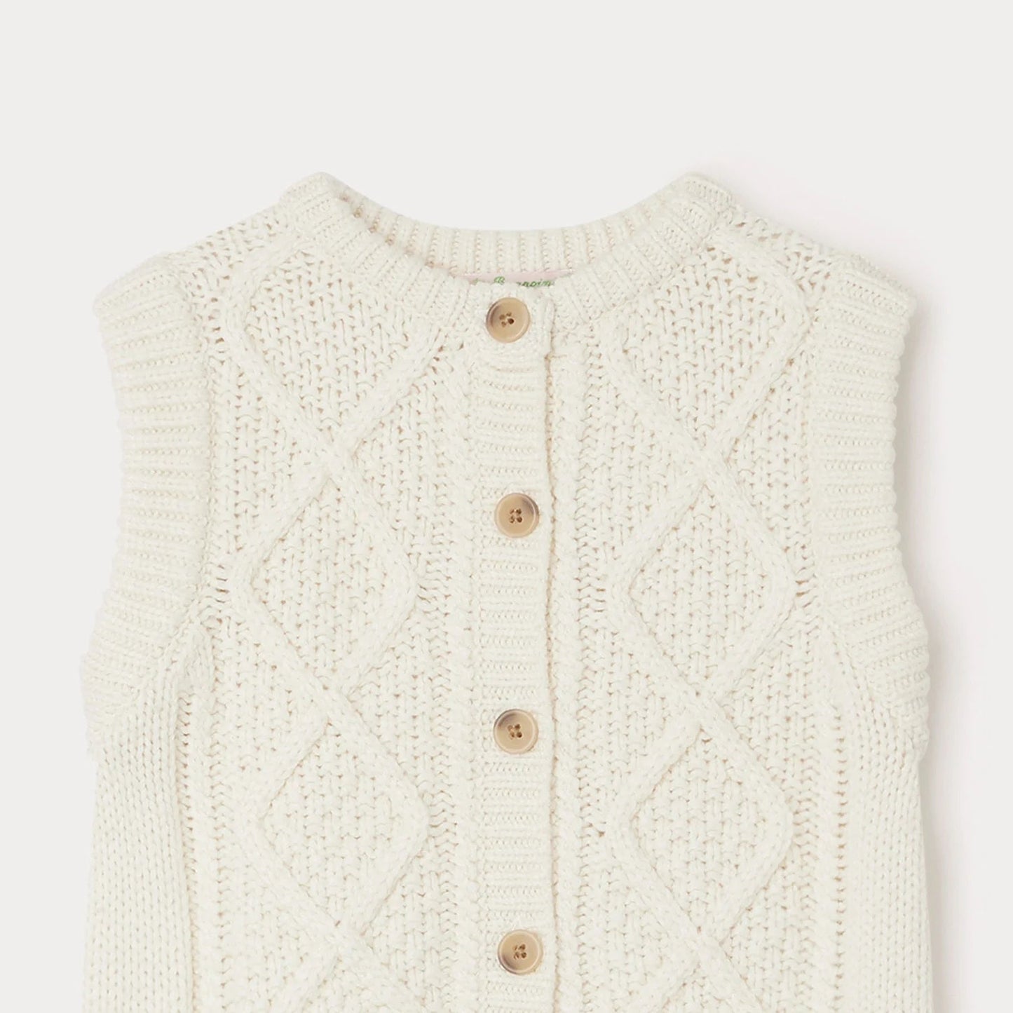 女童白色针织马甲