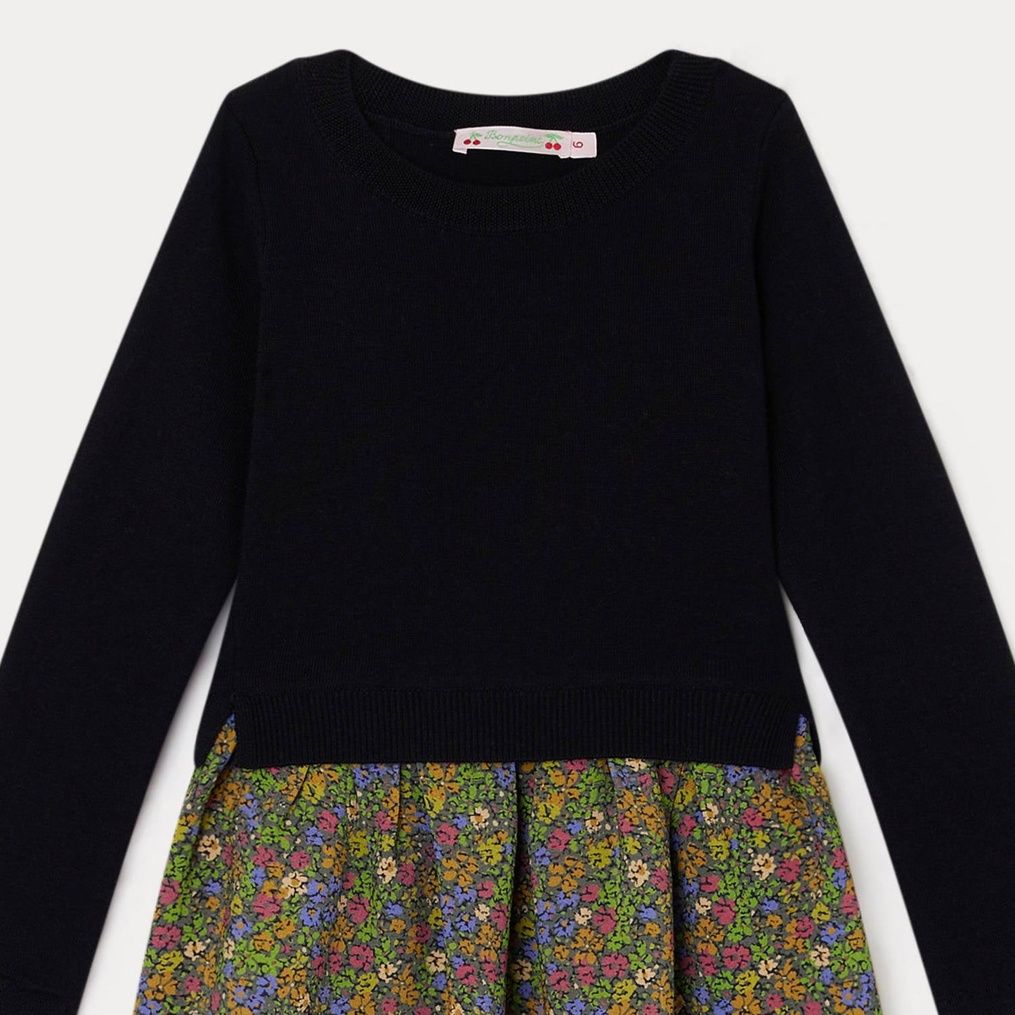 女童藏青色羊毛连衣裙